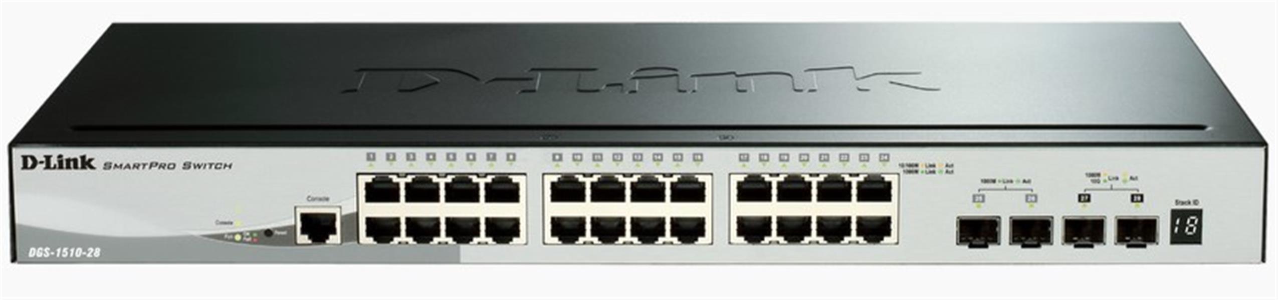 D-Link DGS-1510 Managed L3 Gigabit Ethernet 10 100 1000 Zwart