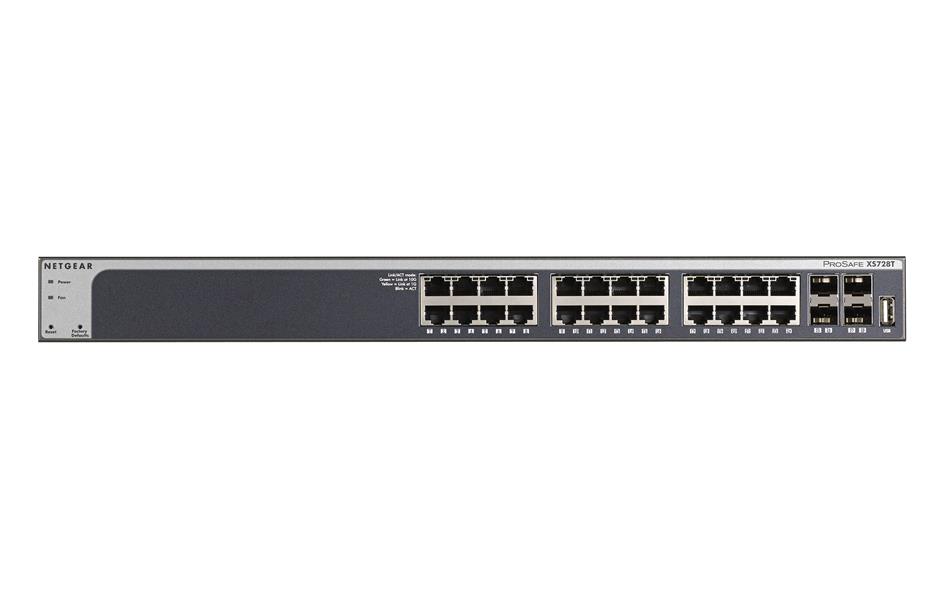 Netgear ProSAFE Smart Switch - XS728T - 24 x 10 Gigabit Ethernet- en 4 dedicated SFP+ poorten