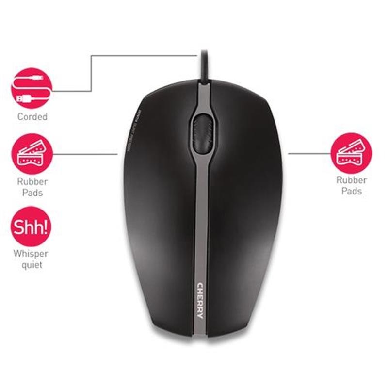 CHERRY Gentix Silent muis USB Optisch 1000 DPI Ambidextrous