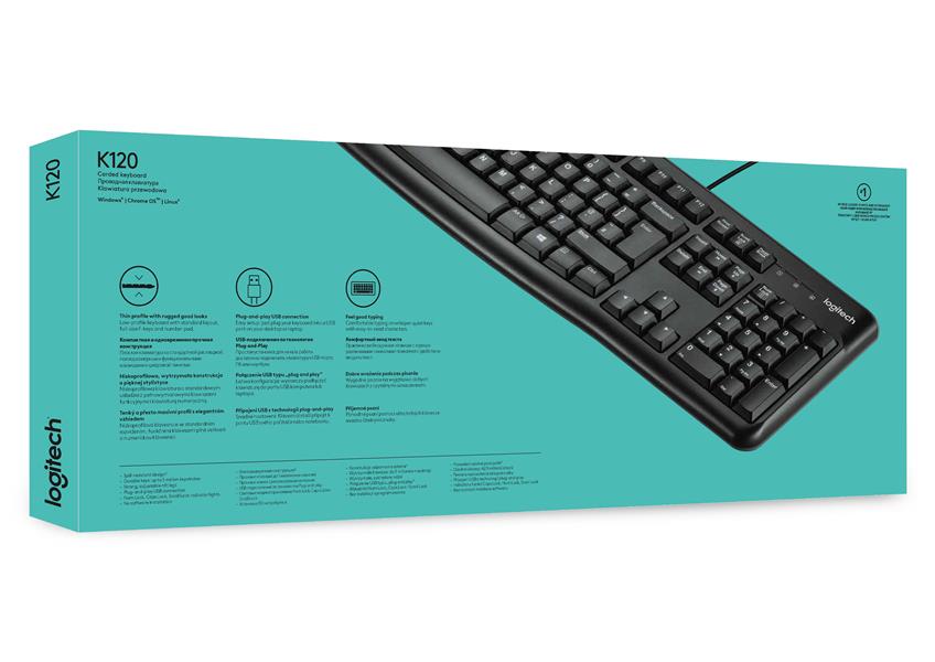 Logitech Keyboard K120 for Business toetsenbord USB QWERTY US International Zwart