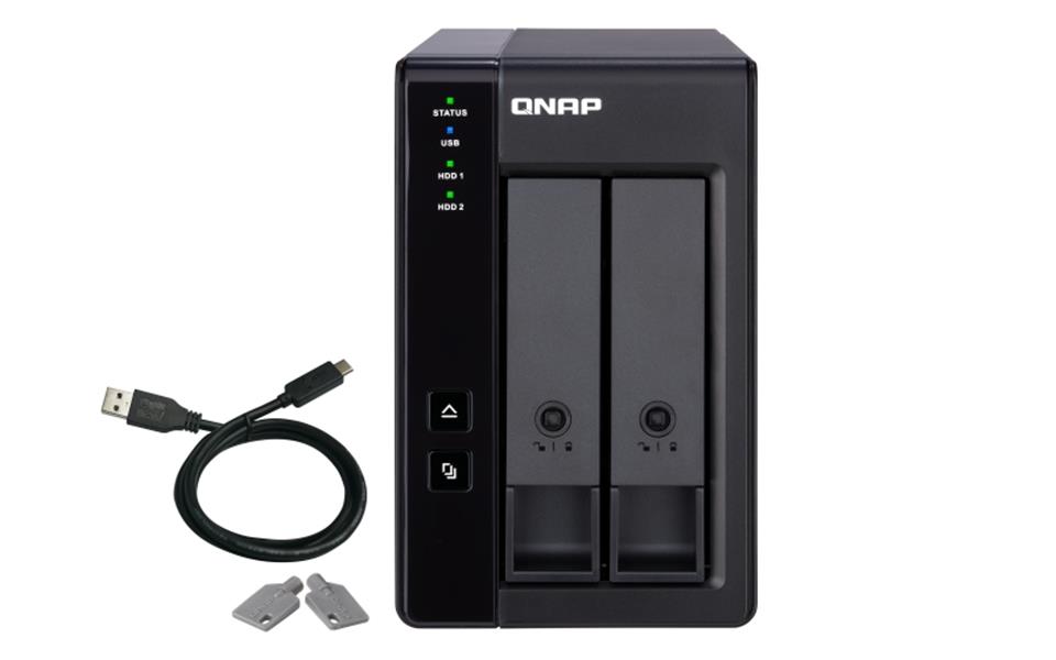 QNAP TR-002 behuizing voor opslagstations 2.5/3.5"" HDD-/SSD-behuizing Zwart