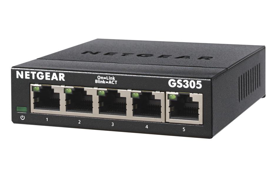 Netgear GS305-300PES netwerk-switch Unmanaged L2 Gigabit Ethernet (10/100/1000) Zwart