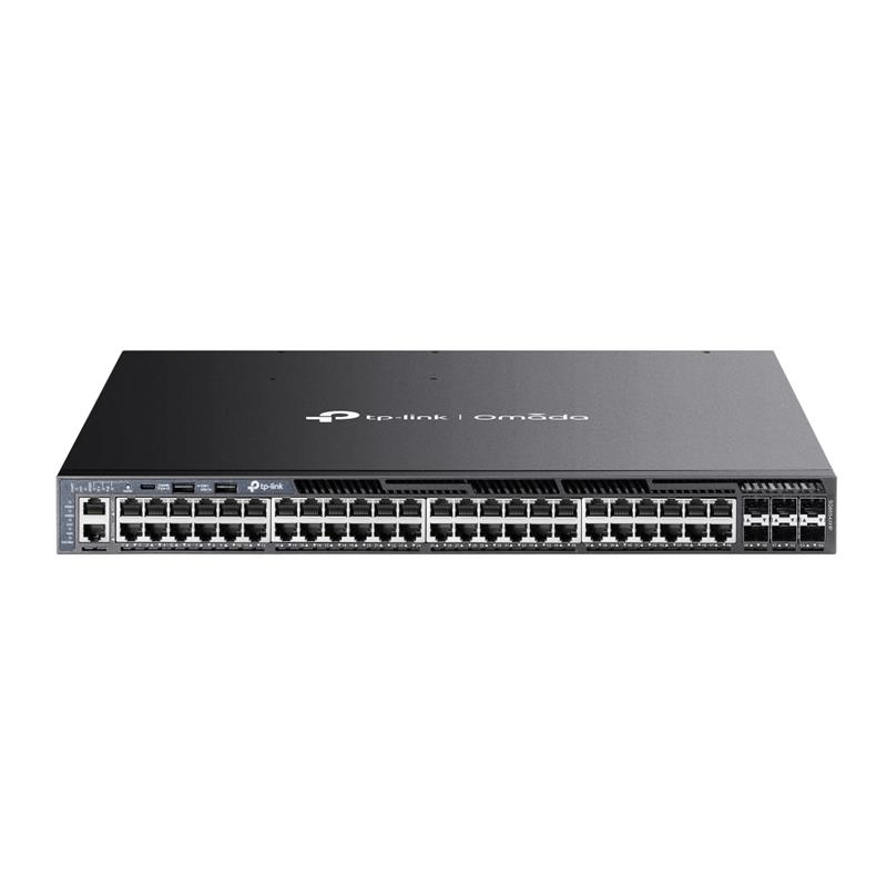 TP-LINK Switch SG6428XHP 48xGBit /6x10Gbit PoE+ Managed Layer 3 +++ Rack Mountable, Omada SDN, 4 Fans