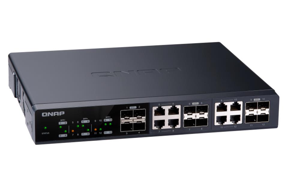 QNAP QSW-M1208-8C netwerk-switch Managed 10G Ethernet (100/1000/10000) Zwart