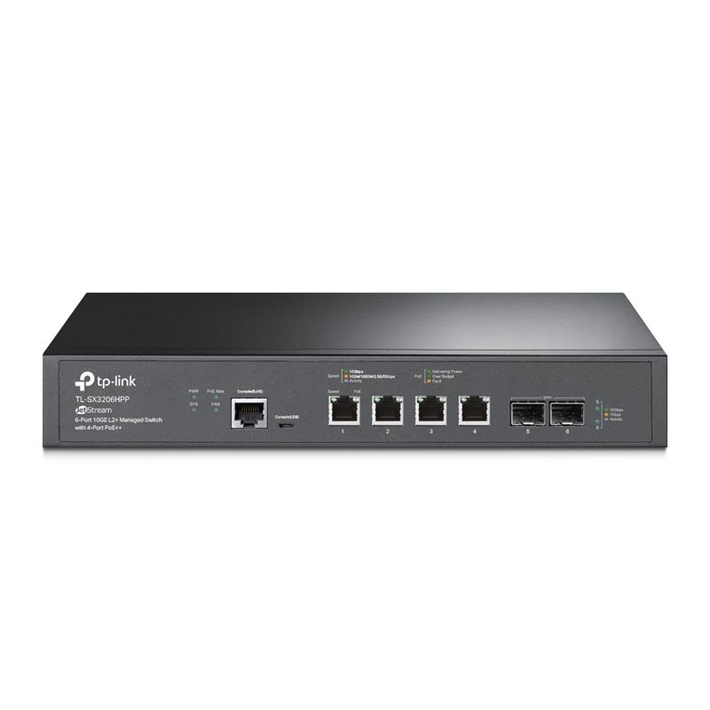 TP-Link TL-SX3206HPP netwerk-switch Managed L2+ 10G Ethernet (100/1000/10000) Power over Ethernet (PoE) Zwart
