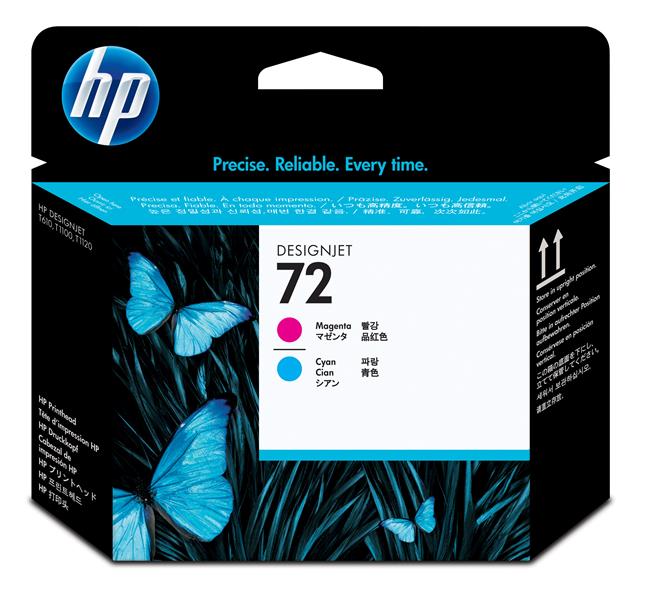HP 72 magenta/cyaan DesignJet printkop
