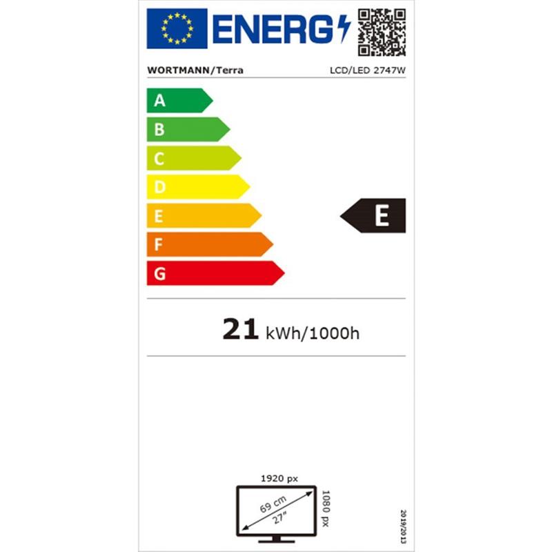 Terra Led Monitor 2747W zwart HDMI Greenline Plus 27 inch