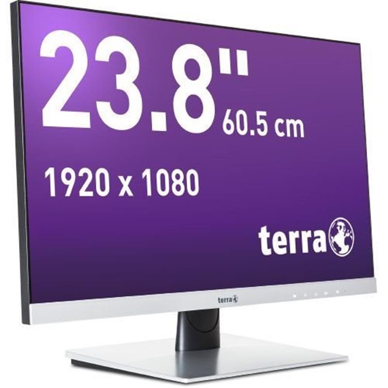 Terra Led Monitor 2462W Zilver DP/HDMI Greenline Plus 24 inch